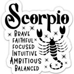 Zodiac Scorpio Sign Birthday Stickers - 2 Pack - Waterproof Vinyl for Car, Phone, Water Bottle, Laptop - Scorpio Decals (2-Pack) - Scorpio Sticker for men