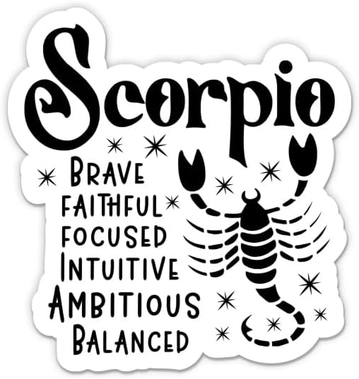 Zodiac Scorpio Sign Birthday Stickers - 2 Pack - Waterproof Vinyl for Car, Phone, Water Bottle, Laptop - Scorpio Decals (2-Pack) - Scorpio Sticker for men
