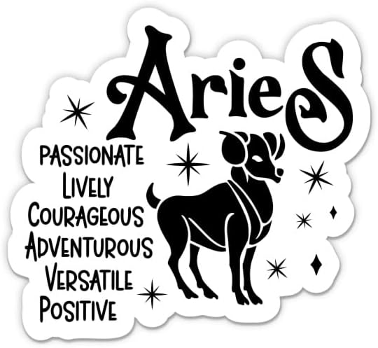 Zodiac Aries Sign Birthday Sticker - 3" Laptop Sticker - Waterproof Vinyl for Car, Phone, Water Bottle - Aries Decal - Aries Sticker for men