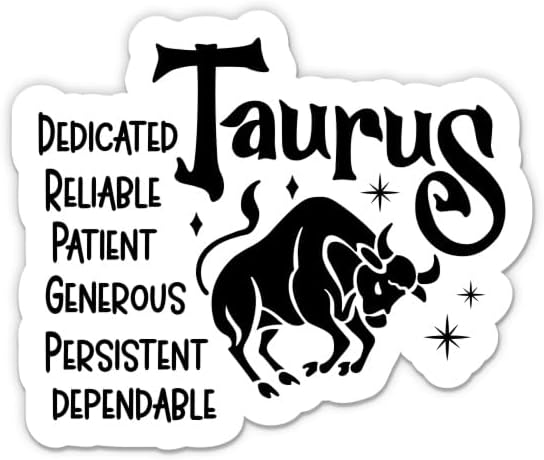 Zodiac Taurus Sign Birthday Stickers - 2 Pack - Waterproof Vinyl for Car, Phone, Water Bottle, Laptop - Taurus Decals (2-Pack) - Taurus for men
