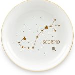 Homlouue Scorpio Zodiac Ring Dish - Birthday Gift for Women - Ceramic Astrology Sign Trinket Tray, Jewelry Holder - Constellation Gift for Best Friends - Scorpio Products for men