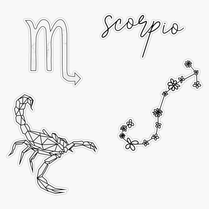 Scorpio Pack Sticker Vinyl Waterproof Sticker Decal Car Laptop Wall Window Bumper Sticker 5" - Scorpio Sticker for men
