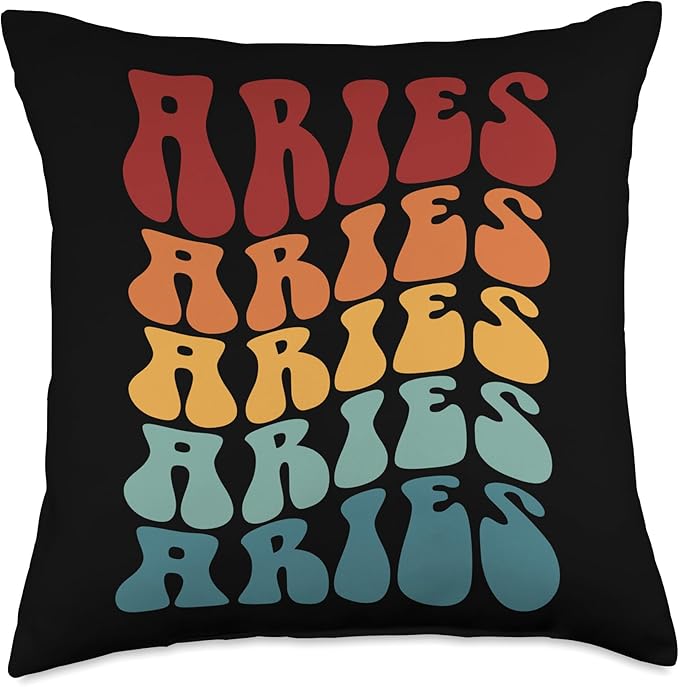 Lois' Zodiac Designs Zodiac Sign Aries Throw Pillow, 18x18, Multicolor - Aries Pillow for men