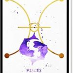 WALL ART DECOR,MODERN KITCHEN DECOR,BATHROOM DECOR,Pisces Astrology Pisces Art Pisces Gift Pisces Wall Art Zodiac Star Sign Pisces Art Horoscope Symbol,16''x24''Framed Modern Canvas Wall Art - Pisces Canvas for men