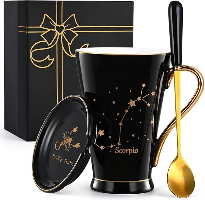 Maustic Scorpio Gifts, Zodiac Sign Astrology Horoscope Constellation Gifts, Birthday Gifts for Women, Men, Best Friend, Sister, Astrology Lover, Scorpio Mug, 12 Oz - Scorpio Products for men