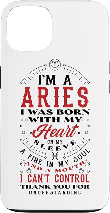 iPhone 13 Aries Zodiac Sign Astrology Horoscope Quote Case - Aries Phone Case for men