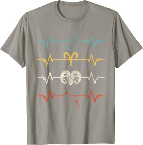 Aries Zodiac Sign Astrology Aries Heartbeat T-Shirt - Aries T-Shirt for men