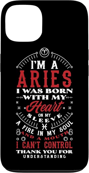 Aries Zodiac Sign Astrology Horoscope Quote Case for iPhone 13 - Aries Phone Case for men