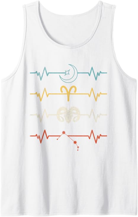 Aries Zodiac Sign Astrology Aries Heartbeat Tank Top - Aries T-Shirt for men