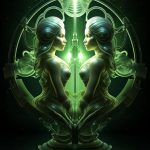 5D Gemini Sign in Green Light Full Round Drill Diamond Art Painting Kits by Number for Adults Beginner Diamond Art Painting Beads Art Crystal Embroidery Cross Stitch Craft Kits 30x40cm - Gemini Canvas for men
