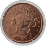 Taurus Bull Token: 1 oz Pure Copper Challenge Coin in Capsule - Astrology & Zodiac Gift, Perfect for The Reliable - COA by Heavenly Metals - Taurus for men