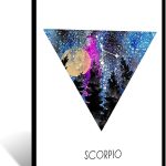 Canvas Wall Art Scorpio Constellation Wall Art Prints Art Print Poster Scorpio Art Scorpio Zodiac Zodiac Print Zodiac Sign Scorpio Scorpio Poster Room Decor,8''X12''Framed Modern Canvas Wall Art - Scorpio Canvas for men