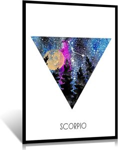 Canvas Wall Art Scorpio Constellation Wall Art Prints Art Print Poster Scorpio Art Scorpio Zodiac Zodiac Print Zodiac Sign Scorpio Scorpio Poster Room Decor,8''X12''Framed Modern Canvas Wall Art - Scorpio Canvas for men