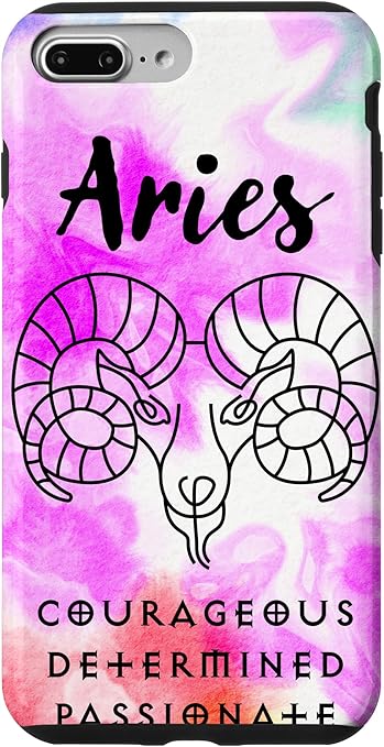 iPhone 7 Plus/8 Plus Astrology Zodiac Sign Aries, Girls, Women, Teens, Pink, Ram Case - Aries Phone Case for men