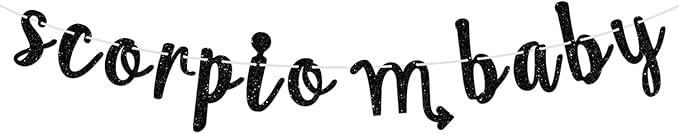 Scorpio Baby Birthday Banner, Zodiac Scorpio Season Bunting Sign, Horoscope/Astrology Birthday/Baby Shower Party Decorations Supplies - Scorpio Products for men