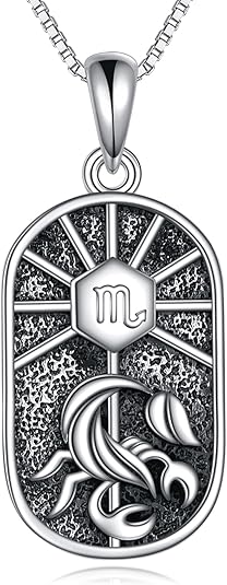 KQF Constellation Necklace for Women 925 Sterling Silver Zodiac Sign Pendant Astrology Horoscope Constellation Jewelry - Scorpio Accessories for men