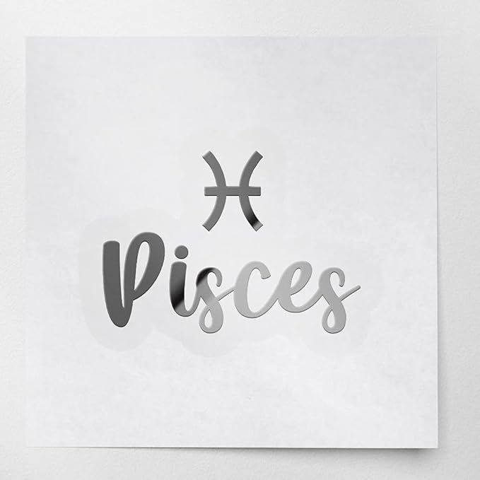 Decal Stickers of Pisces (Metallic Silver) (Set of 2) Premium Waterproof Vinyl Decal Stickers for Laptop Phone Accessory Helmet Car Window Mug Tuber Cup Door Wall Decoration - ANDVER1e80781SI - Pisces Car Accessories for men