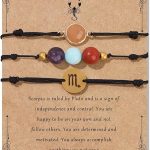 Zodiac Birthstone Bracelet for Women 8mm Natural Stone Bracelet Healing Crystals Jewelry Birthday Gift - Scorpio Products for men