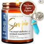 WAX & WIT Scorpio Gifts Women, Scorpio Candle Gifts for Women, Astrology Gift, October November Birthday Gift for Woman, Zodiac Candles, Zodiac Birthday for Her Gifting - Scorpio Products for men