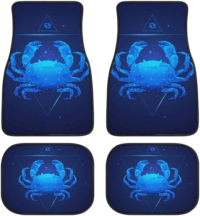 Cancer Zodiac Constellation Universal Fit Car Floor Mats Car Carpet Mats Interior Decor Accessories for SUV Truck Set of 4 - Aries Car Floor Mat for men