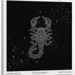 Scorpio Wall Art Poster, Astrology Aesthetic Wall Canvas Poster, Birthday Gift for Friends Canvas Wall Art Prints for Wall Decor Room Decor Bedroom Decor Gifts Posters 12x18inch(30x45cm) Frame-style - Scorpio Canvas for men