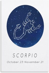 Zodiac Sign Aesthetic Wall Art Poster, Scorpio Wall Canvas Poster, Birthday Gift for Friends Wall Art Paintings Canvas Wall Decor Home Decor Living Room Decor Aesthetic Prints 12x18inch(30x45cm) Unfr - Scorpio Canvas for men