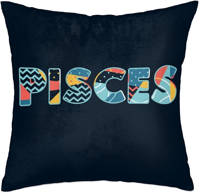Pisces Throw Pillow Covers 18 x 18 Inch Decorative Square Cushion Case Soft Cozy Modern Pillowcase for Couch Sofa Bed Living Room Home Decor - Pisces Pillow for men