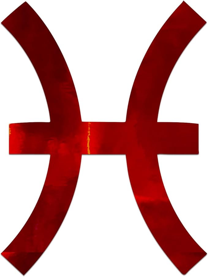 Pisces Decal Vinyl Sticker Auto Car Truck Wall Laptop | Red Holographic | 4" x 5.5" - Pisces Car Accessories for men