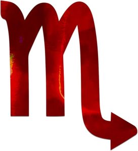 Scorpio Decal Vinyl Sticker Auto Car Truck Wall Laptop | Red Holographic | 5" x 5.5" - Scorpio Sticker for men