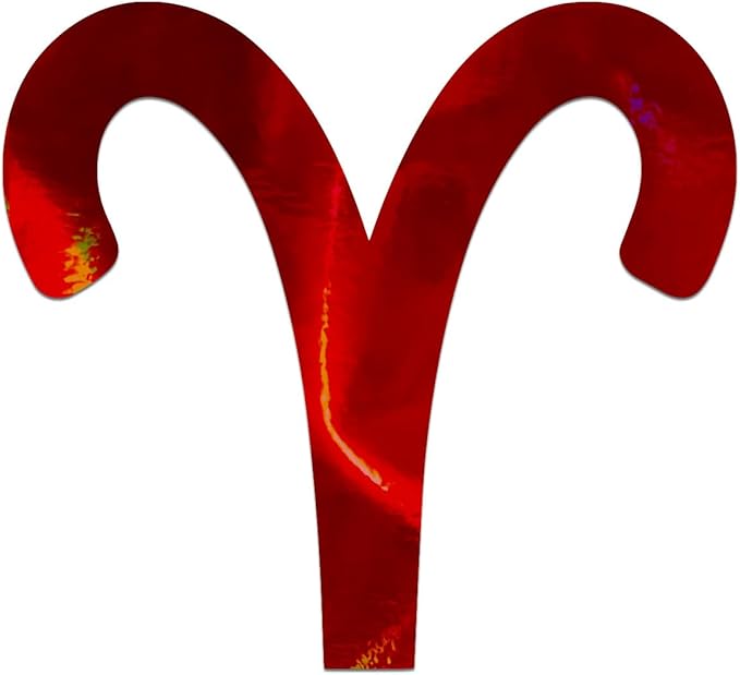 Aries Decal Vinyl Sticker Auto Car Truck Wall Laptop | Red Holographic | 5.5" x 5" - Aries Sticker for men