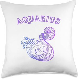 Horoscope Zodiac Signs Printed Designs Aquarius Personality Astrology Zodiac Sign Horoscope Design Throw Pillow, 18x18, Multicolor - Aquarius Pillow for men