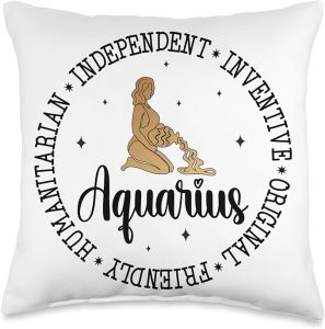 Aquarius Facts Aquarius Zodiac Sign Aquarius Horoscope Throw Pillow - Aquarius Pillow for men