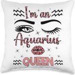 Aquarius Astrology Aquarius Birthday Queen Zodiac Sign Aquarius Throw Pillow, 16x16, Multicolor - Aquarius Pillow for men