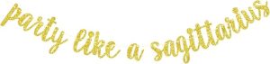 Party Like a Sagittarius Banner, Big Sagittarius Energy, Sagittarius Season, 12 Zodiac Constellations November December Birthday Party Decorations, Gold Glitter - Sagittarius Home Decor for men