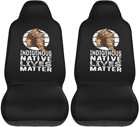 Indigenous Native Lives Matter Front Car Seat Covers 2 Pack, Universal Fit for Auto Truck Van SUV - Aries Car Seat Cover for men