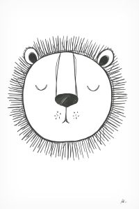 Trademark Fine Art Canvas Wall Art - Lor Muller 'Lion' Wall Art for Living Room, Bedroom, or Office Décor 22 x 32 Inches - Leo Canvas for men