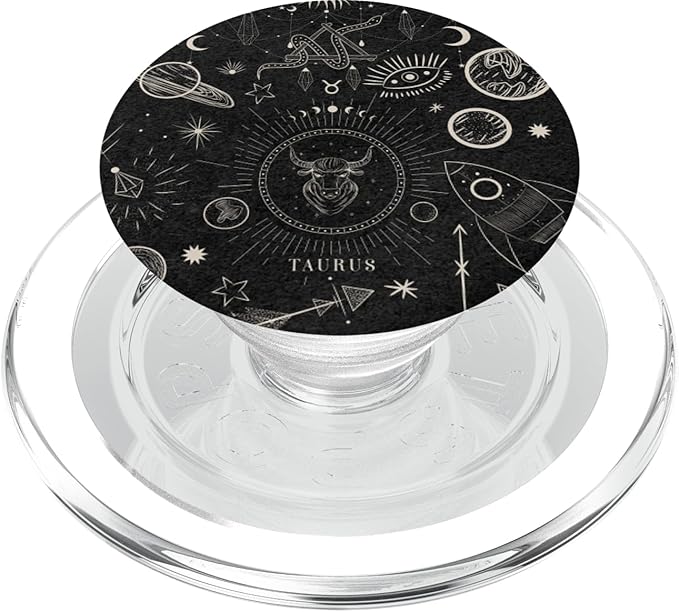 Galaxy Zodiac Sign Astrological Celestial Aesthetic Taurus PopSockets PopGrip for MagSafe - Taurus for men