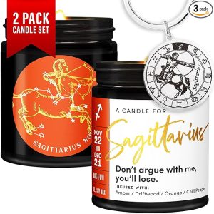 WAX & WIT Sagittarius Gifts for Women, Zodiac Gifts for Women, Astrology Gift for Woman, Zodiac Candles, Sagittarius Candle, November December Birthday Gift for Woman - 9oz - Sagittarius Home Decor for men