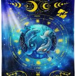 Pisces Zodiac Blanket, 50" x 40" Flannel Stars Astrology Themed Stuffed Vibrant Throw, Soft Nap Throw Blanket for Home Boys Girls Women Horoscope Lovers Gifts - Pisces Pillow for men