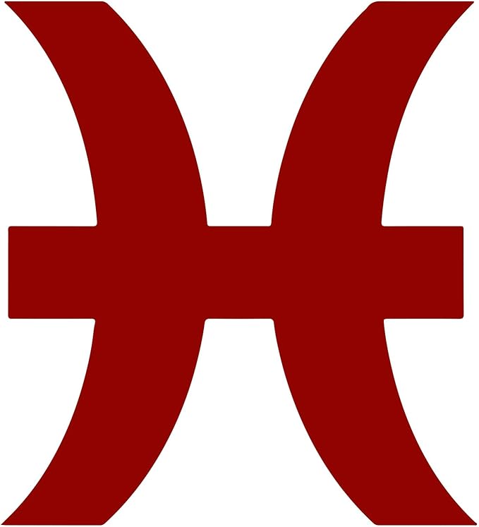 Zodiac Sign Pisces Silhouette 6" Vinyl Sticker Car Decal (6" Red) - Pisces Car Accessories for men