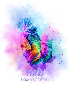 H+CO Inspired Pisces Zodiac Sign – The Fish, Colorful Artwork, Ideal Poster wall Art Décor for Home, Office, Bedroom, Kitchen, Children room, and Games Room Unframed 8 x 10 Inch - Pisces Canvas for men