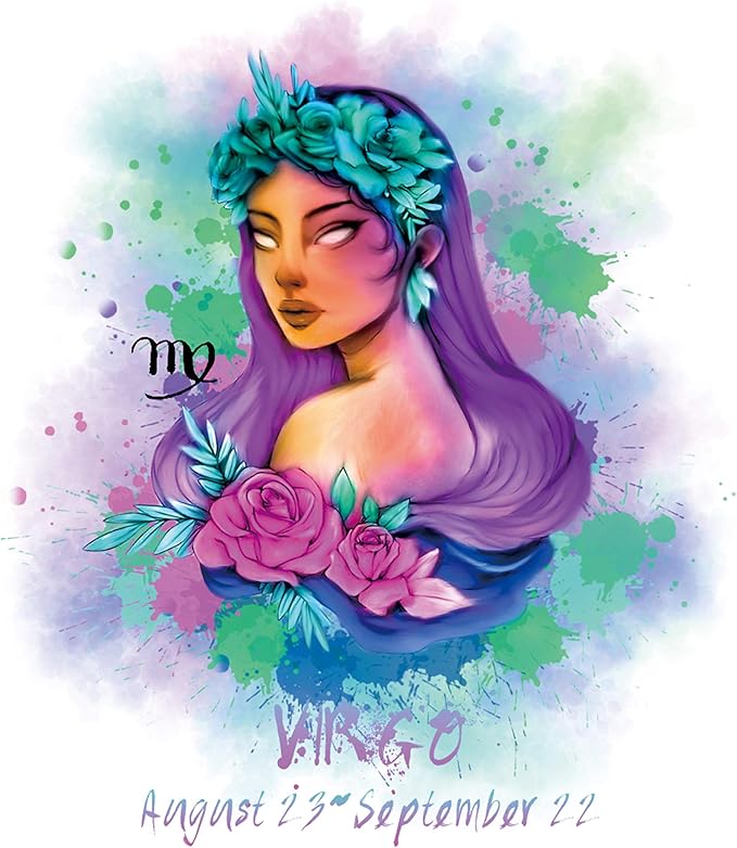 H+CO Inspired Virgo Zodiac Sign – The Virgin, Colorful Artwork, Ideal Poster wall Art Décor for Home, Office, Bedroom, Kitchen and Children Room, Dorm and She Cave Unframed 11 x 14 Inch - Virgo Poster for men