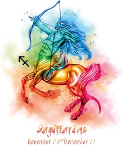 H+CO Inspired Sagittarius Zodiac Sign – The Archer, Colorful Artwork, Ideal Poster wall Art Décor for Home, Office, Bedroom, Kitchen, Children room, and Games Room Unframed 8 x 10 Inch - Sagittarius Home Decor for men