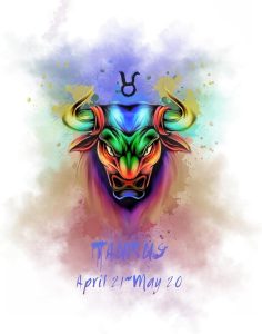 H+CO Inspired Taurus Zodiac Sign – The Bull, Colorful Artwork, Ideal Poster wall Art Décor for Home, Office, Bedroom, Kitchen, Children room, and Games Room Unframed 8 x 10 Inch - Taurus Products for men