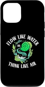 iPhone 14 Flow Like Water Think Like Air | Aquarius Zodiac | Horoscope Case - Aquarius Phone Case for men