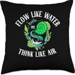 Flow Like Water Think Like Air Aquarius Gift Flow Water Think Like Air | Aquarius Zodiac | Horoscope Throw Pillow, 18x18, Multicolor - Aquarius Pillow for men