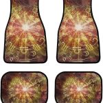 Astrology-Horoscope-Pattern Car Front/Rear Floor Mats 4 Pieces Set, Rubber Non Slip Backing Washable, Automotive Carpet Interior Decortaive, for Sedan,Vans,Sedan,RV. - Virgo Car Floor Mat for men