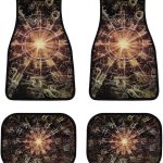 Horoscope-Pattern Car Front/Rear Floor Mats 4 Pieces Set, Rubber Non Slip Backing Washable, Automotive Carpet Interior Decortaive, for Sedan,Vans,Sedan,RV. - Virgo Car Floor Mat for men