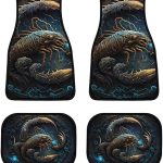 Zodiac-Scorpius-Symbols Car Front/Rear Floor Mats 4 Pieces Set, Rubber Non Slip Backing Washable, Automotive Carpet Interior Decortaive, for Sedan,Vans,Sedan,RV. - Virgo Car Floor Mat for men