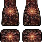 Astrology-Horoscope Pattern Car Front/Rear Floor Mats 4 Pieces Set, Rubber Non Slip Backing Washable, Automotive Carpet Interior Decortaive, for Sedan,Vans,Sedan,RV. - Virgo Car Floor Mat for men